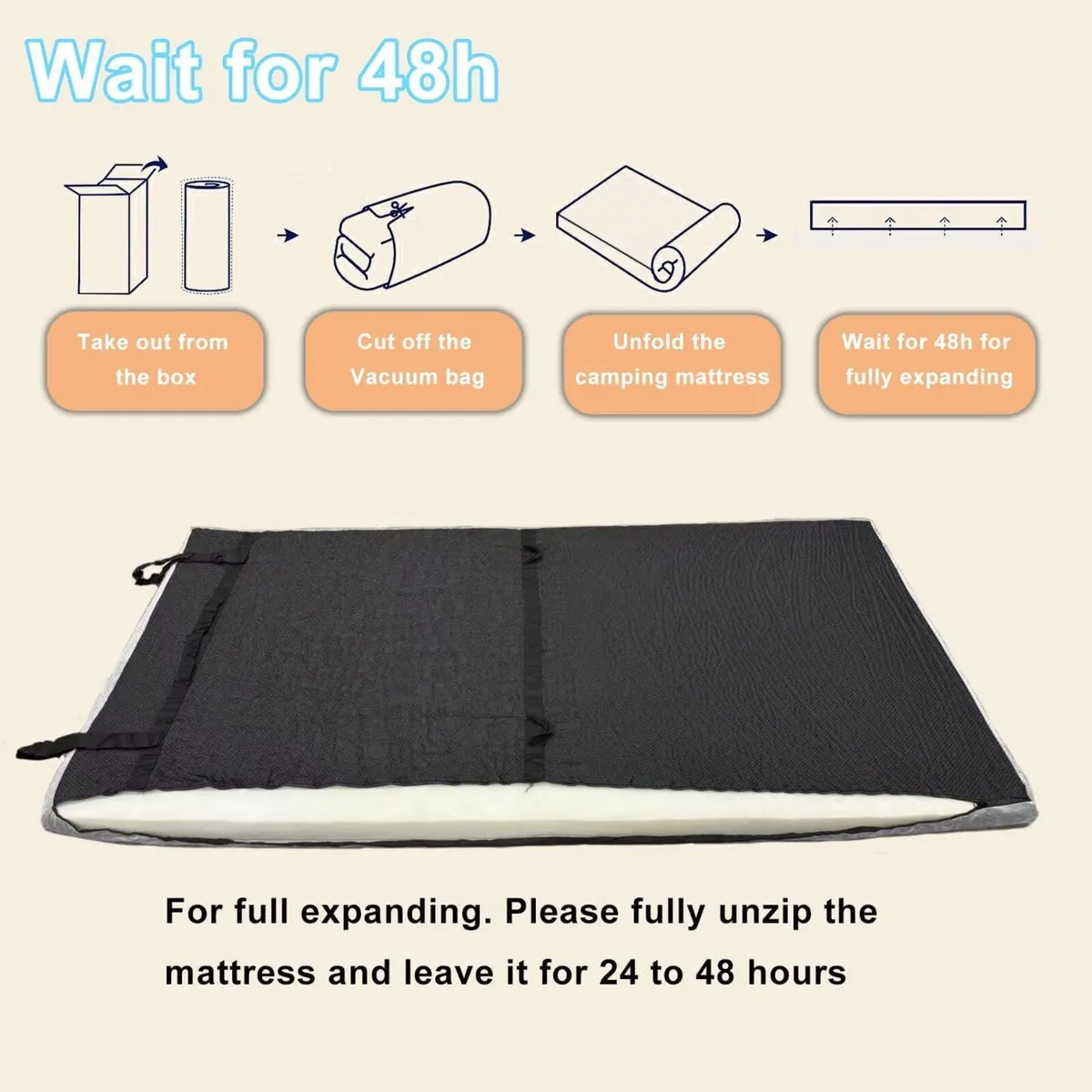 Foam Camping Mattress - Portable Roll Up Sleeping - Image 3