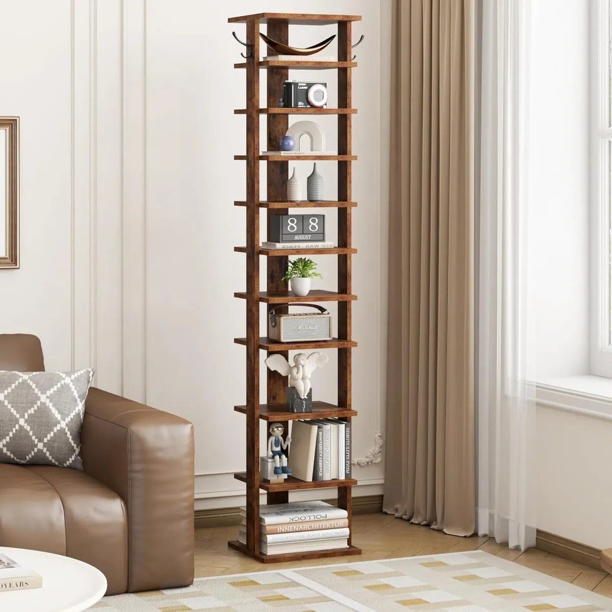 10-Tier Vertical Shoe Rack Corner Tower Slim - Image 4