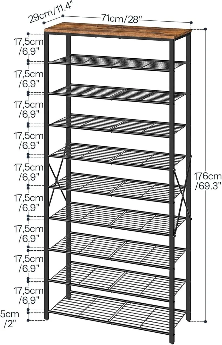 10-Tier Shoe Rack Tall Storage Large Capacity - Image 3