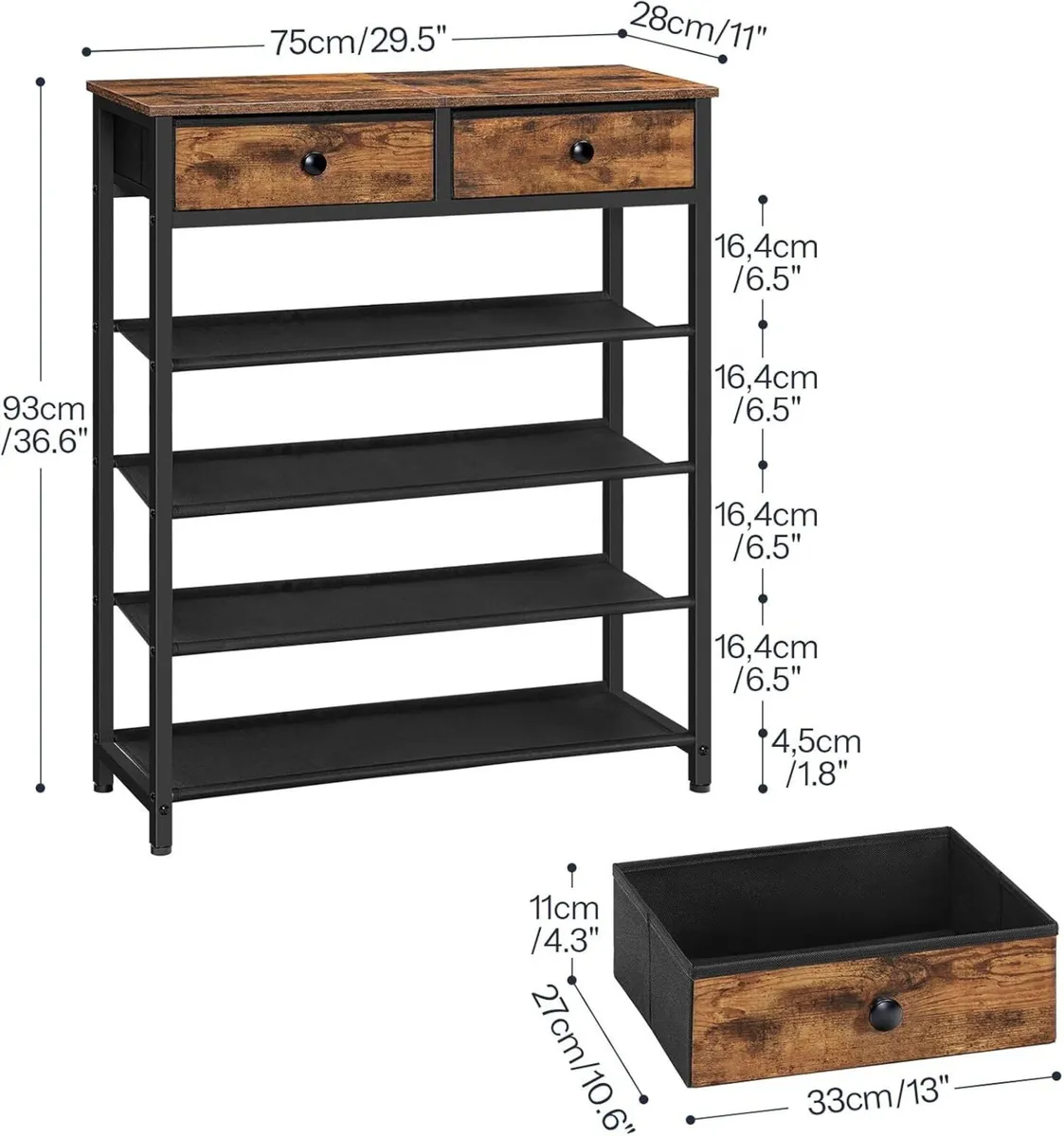 Shoe Rack 5 Tier Storage Organizer with 2 - Image 2