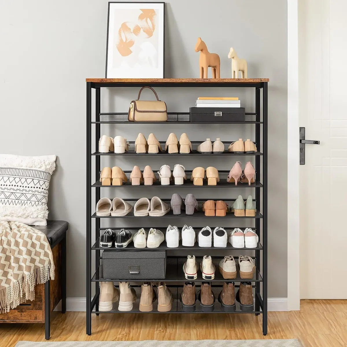 Shoe Rack Large Capacity Storage Tall Shelf for - Image 2