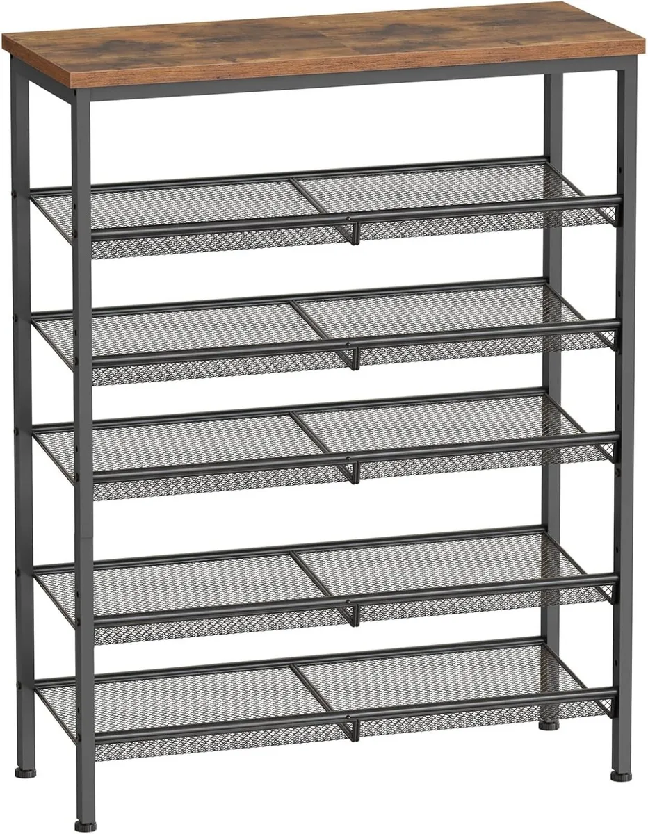 Shoe Rack 6-Tier Storage Cabinet Adjustable Metal - Image 1