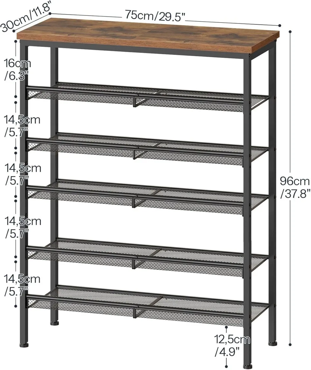 Shoe Rack 6-Tier Storage Cabinet Adjustable Metal - Image 3