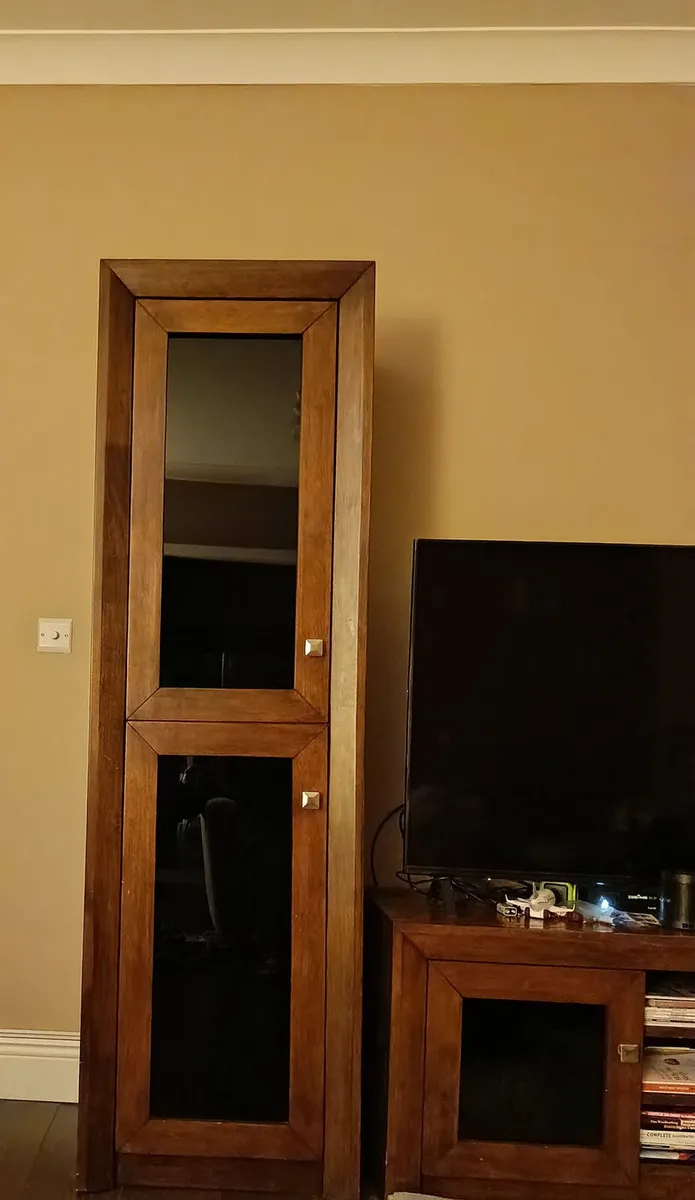 Solid wood cabinets with TV stand - Image 1