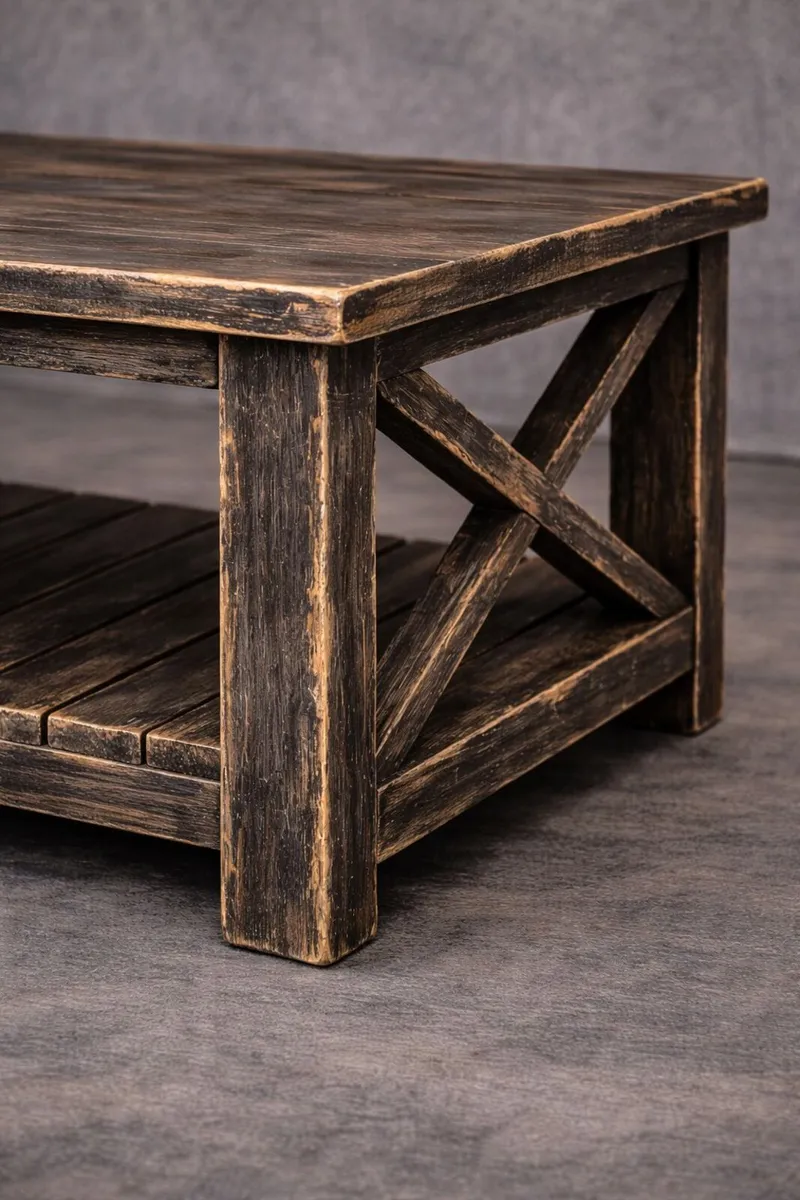 New Handmade Farmhouse Coffee Table - Image 4