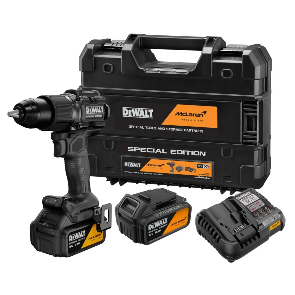DeWalt x McLaren Brushless 18v Combi Drill Kit