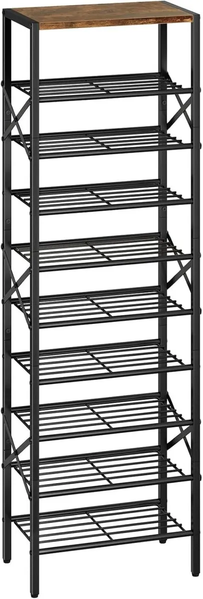 10 Tier Narrow Shoe Rack Vertical Tall Storage - Image 1