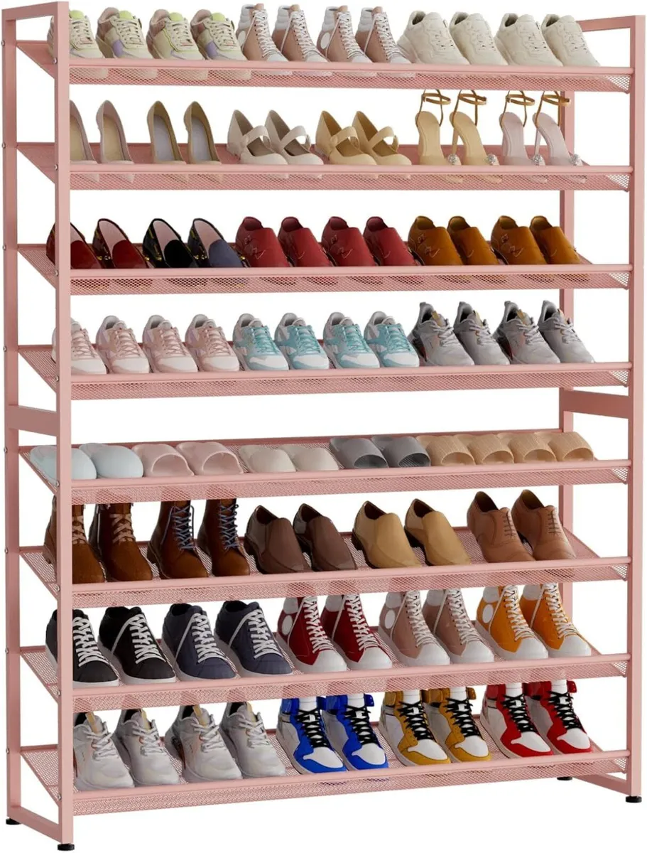 Large Shoe Rack 8 Tier Organizer Heavy Duty Metal - Image 1