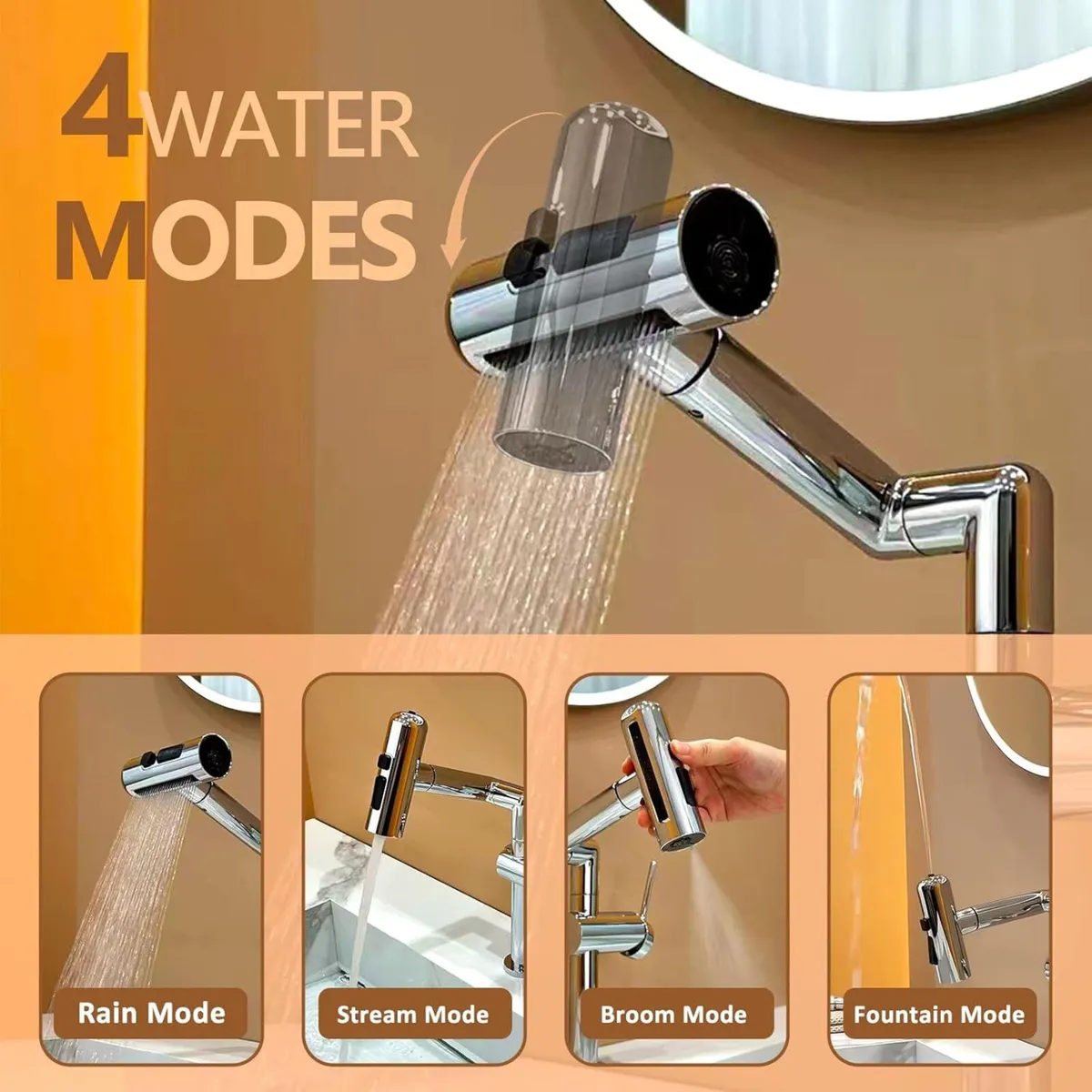 Basin Mixer Tap – Single Handle Bathroom Sink - Image 3