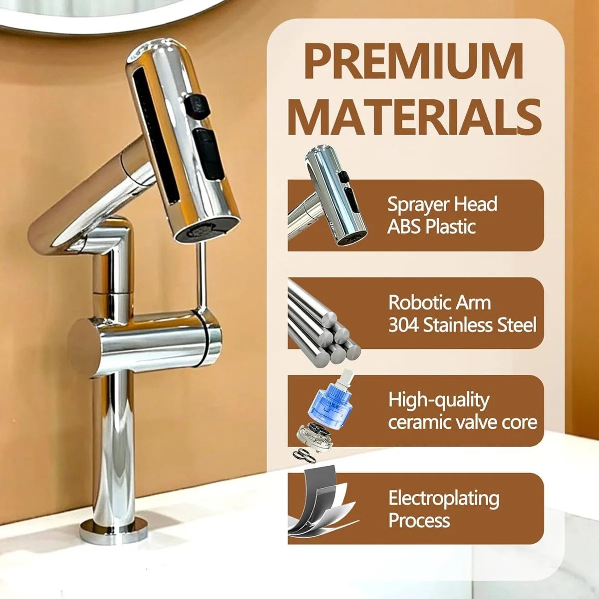 Basin Mixer Tap – Single Handle Bathroom Sink - Image 4