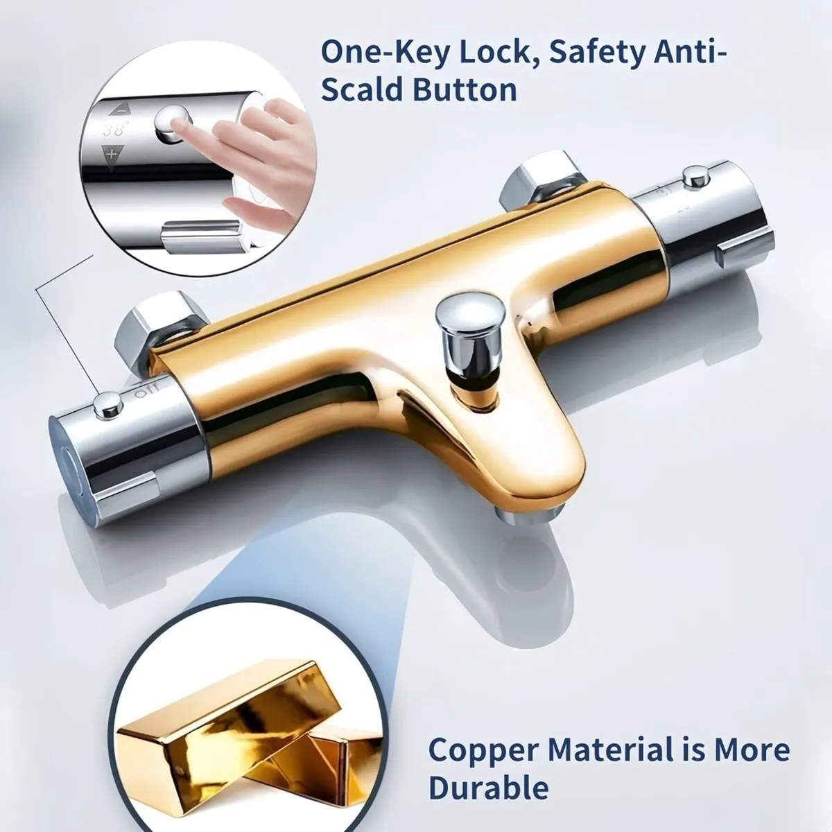 Thermostatic Shower Mixer Set with Solid Brass - Image 4