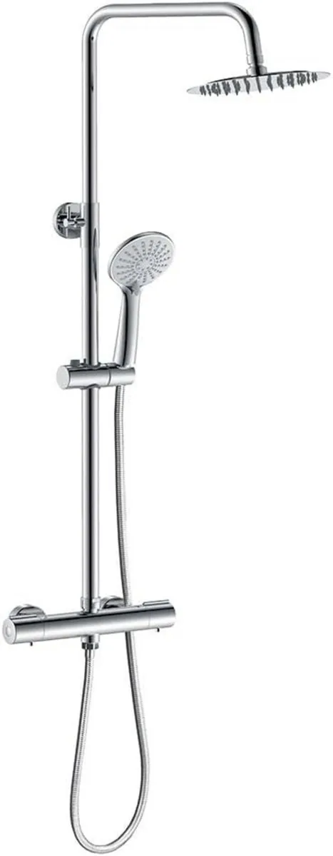 Thermostatic Shower Mixer Set Chrome Round 38 - Image 3