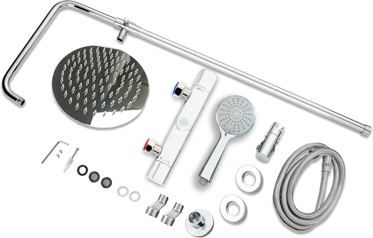 Thermostatic Shower Mixer Set Chrome Round 38 - Image 4