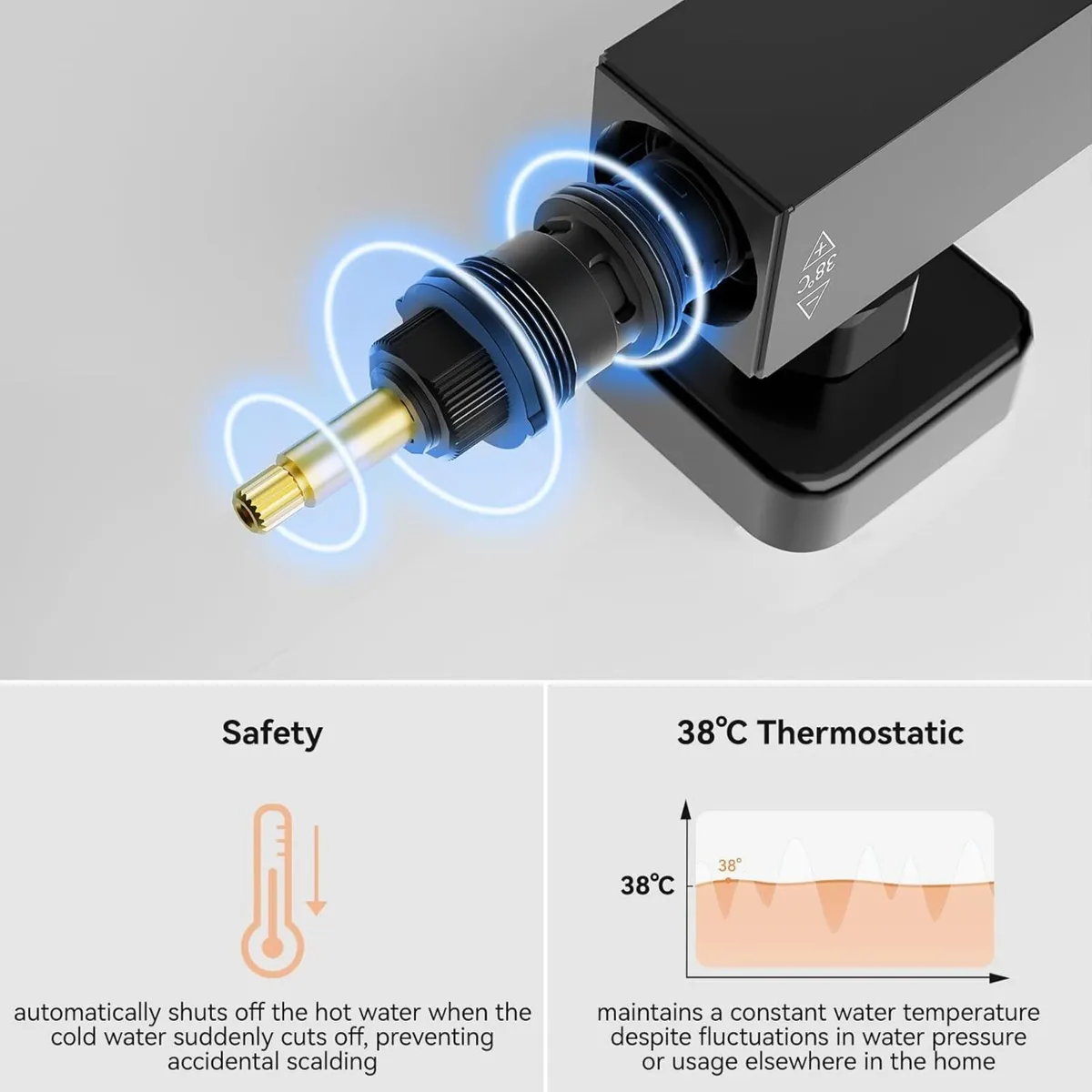 Thermostatic Shower Mixer Set with 12 Square - Image 2
