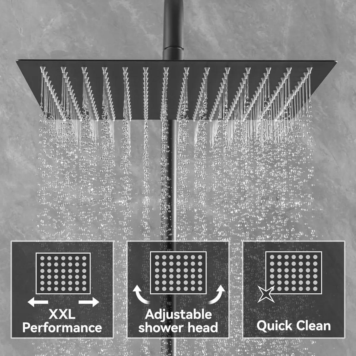 Thermostatic Shower Mixer Set with 12 Square - Image 4