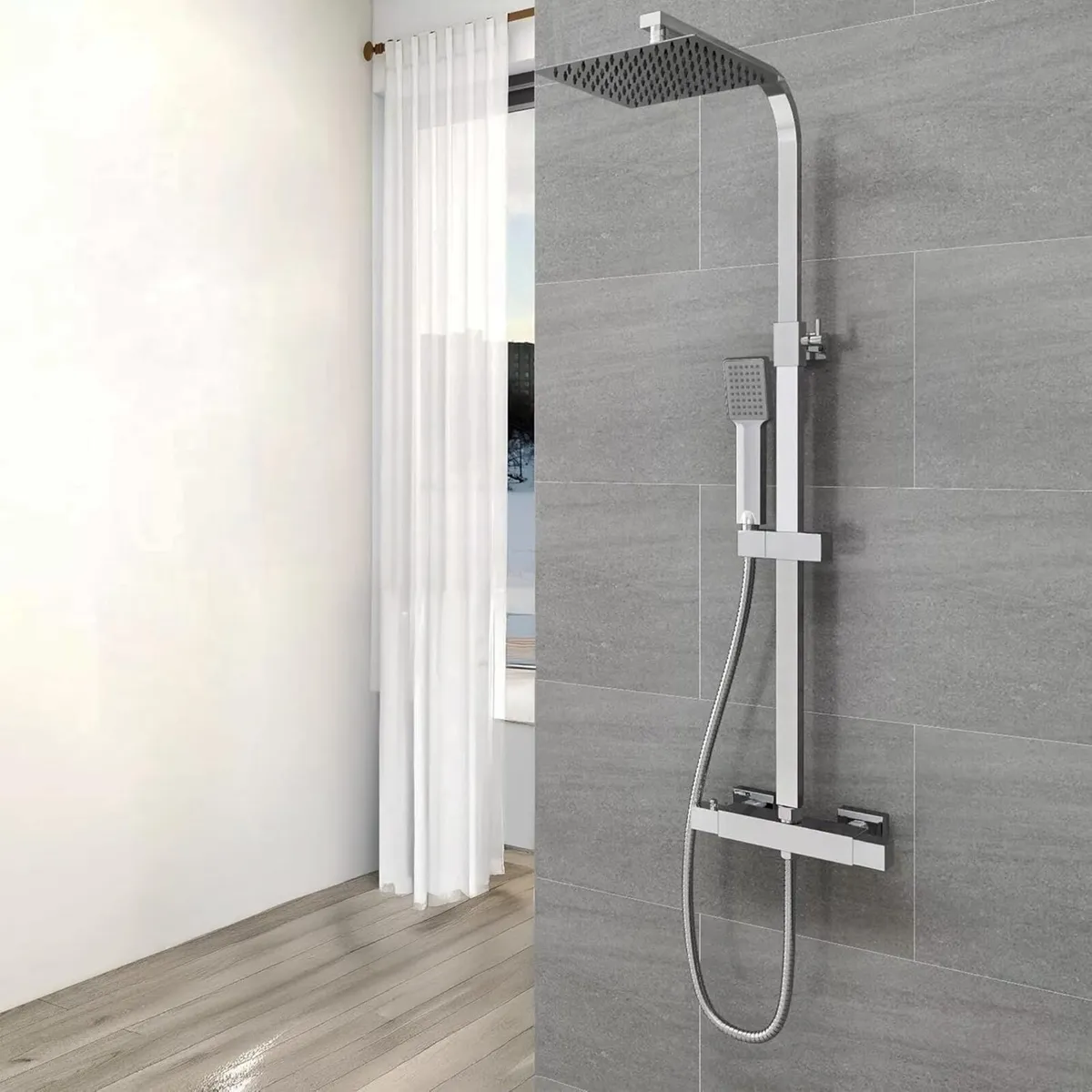 Thermostatic Shower System Mixer Set with - Image 2