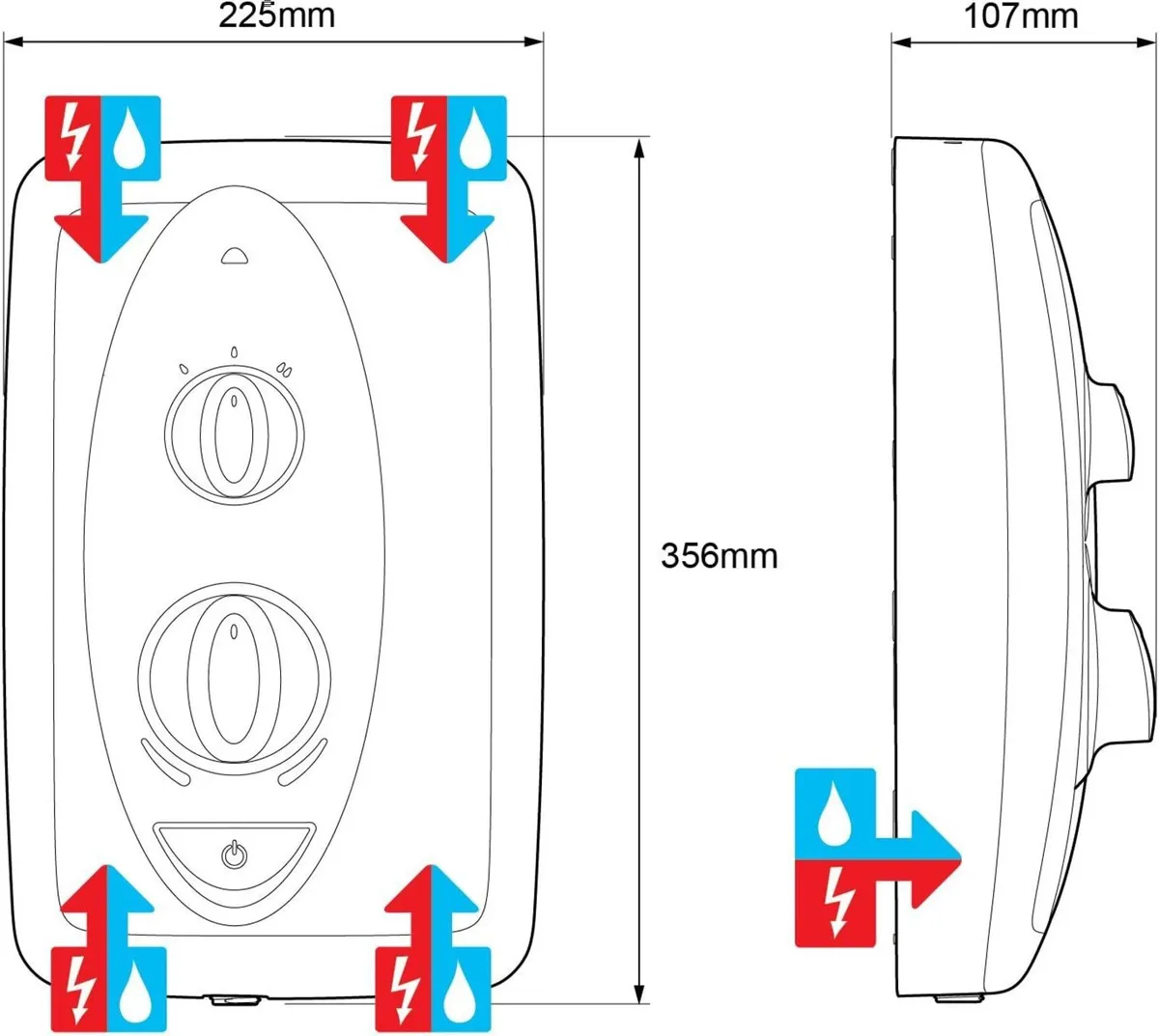 Showers Jump Electric Shower 10.8 kW White/Chrome - Image 3