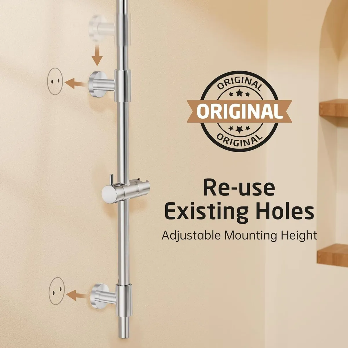 Shower Rail Set 78CM Riser Kit 9 Sprays High - Image 3