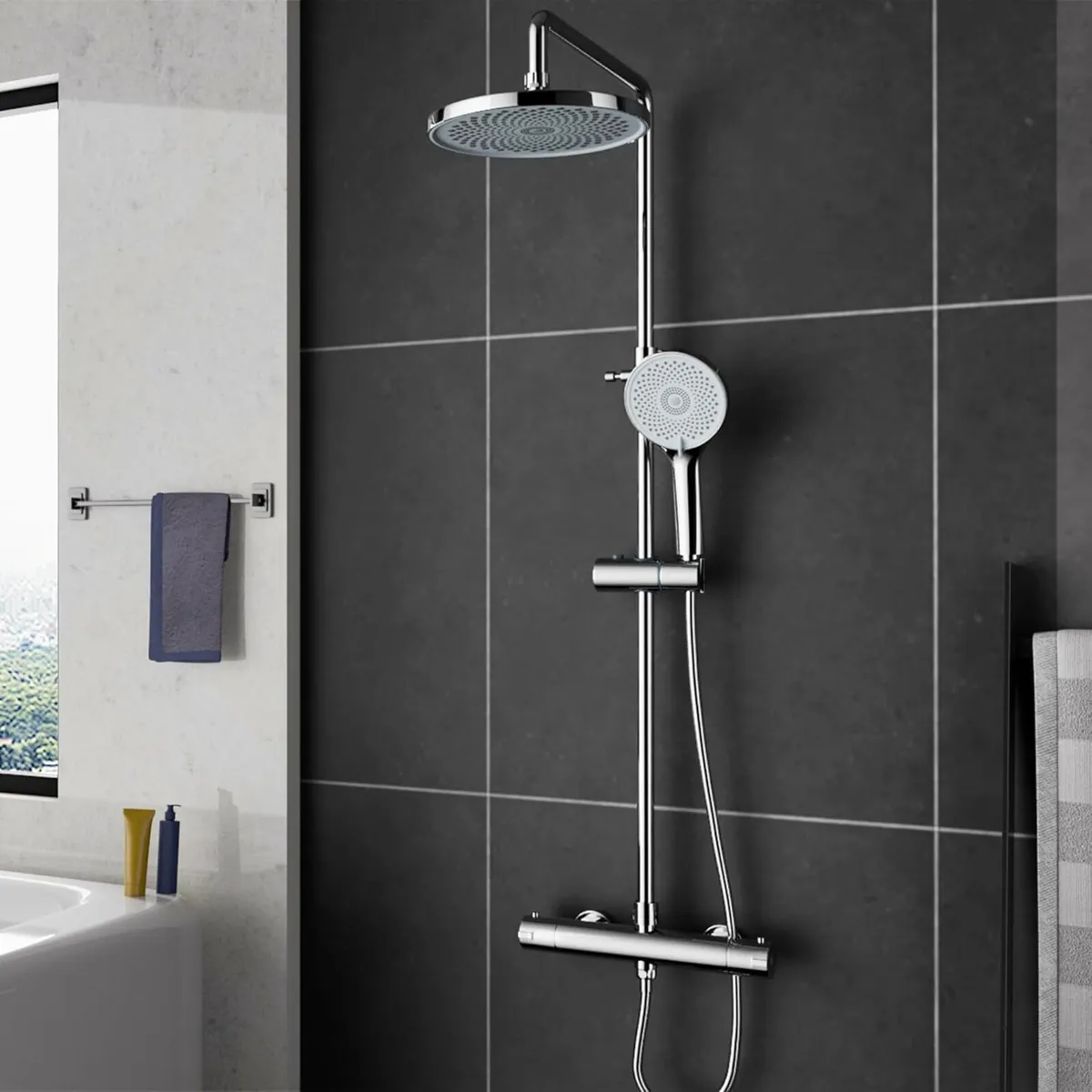 Thermostatic Shower Mixer Set Tap Adjustable - Image 1