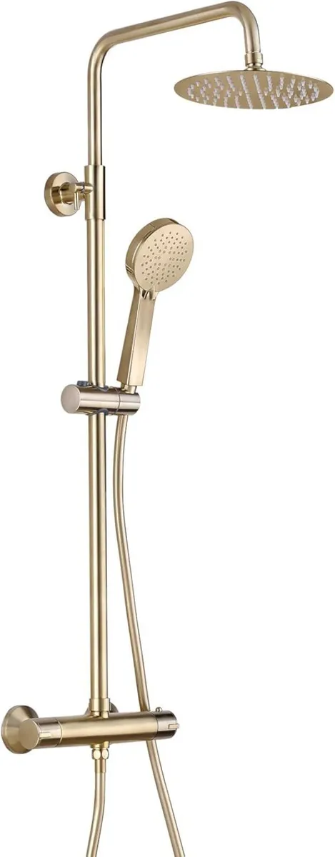 Dune SH0620 Brushed Brass Thermostatic Shower - Image 1