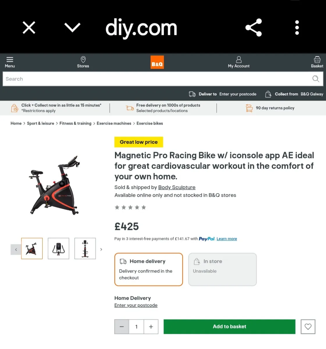 Body Sculpture Magnetic Pro Racing Bike w/iconsole - Image 3