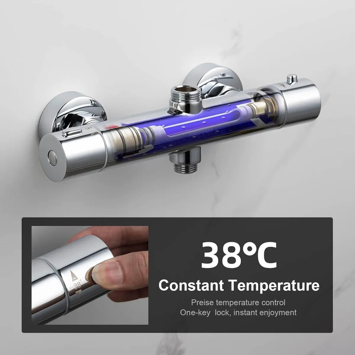 G17005 Thermostatic Shower Mixer Bar Two Outlet - Image 4