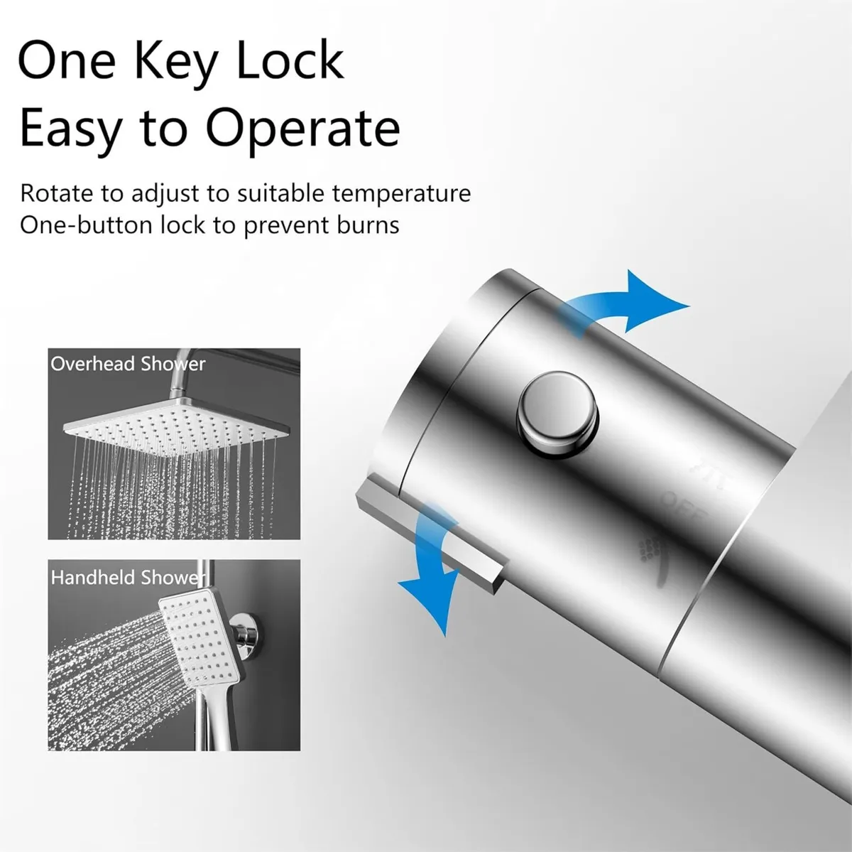 Thermostatic Shower Mixer Set Overhead Rainfall - Image 4