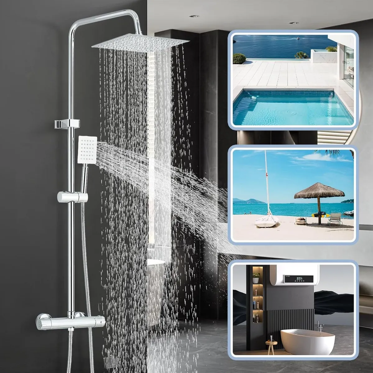 Bathroom Thermostatic Shower Mixer Set and with - Image 4