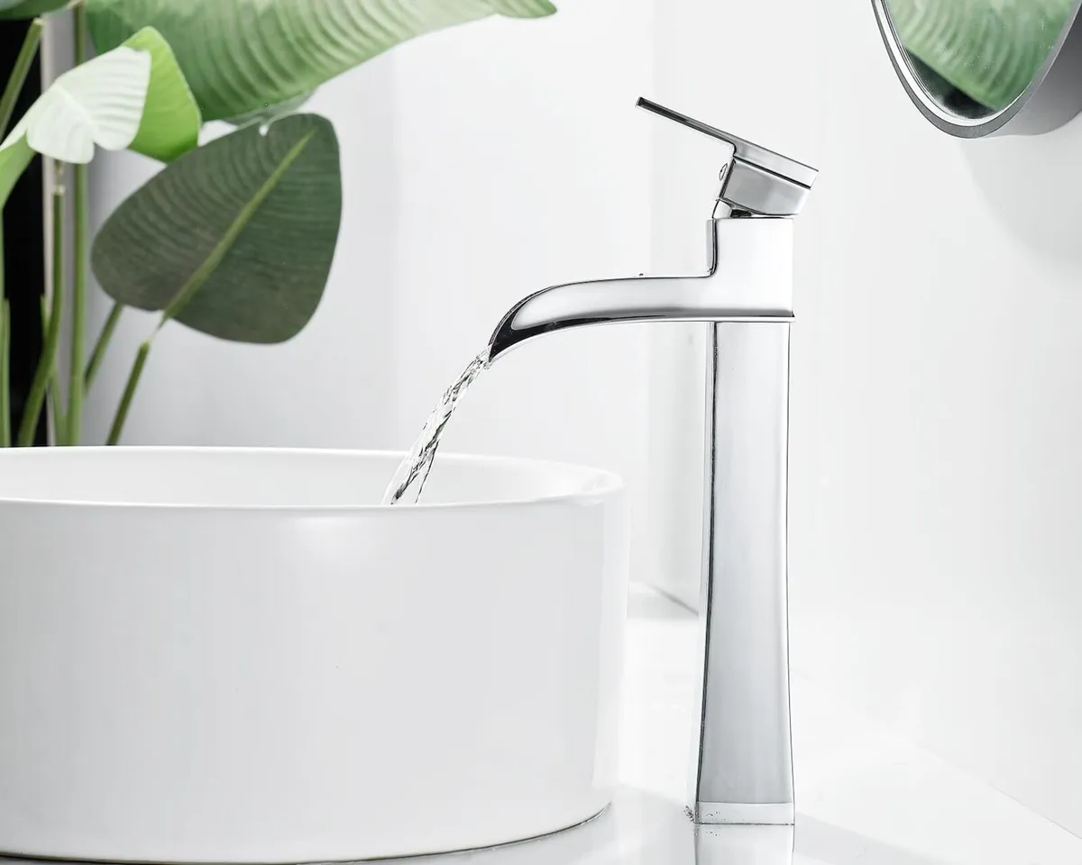 Modern High Rise Bathroom Basin Mixer Tap - Image 2