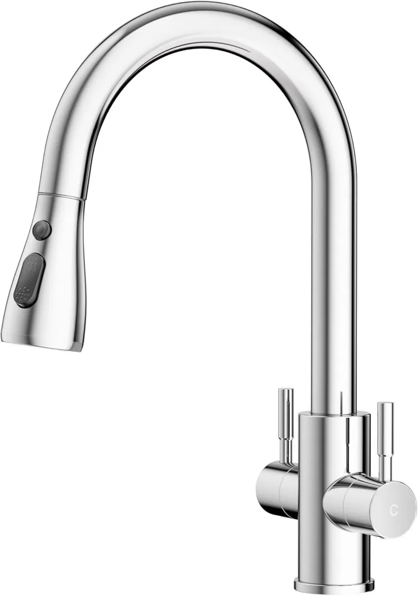 Monobloc Dual Lever 360degreesSwivel Kitchen Sink - Image 1