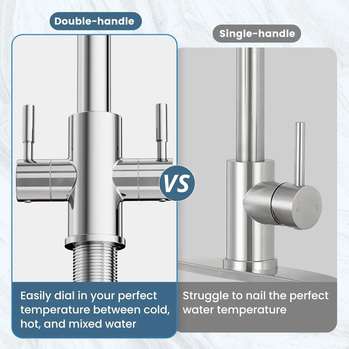Monobloc Dual Lever 360degreesSwivel Kitchen Sink - Image 4