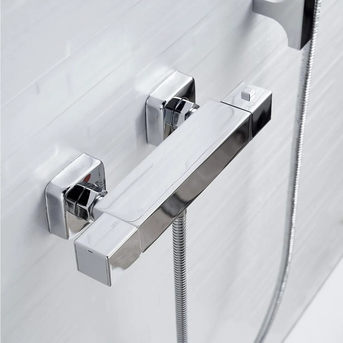 Thermostatic Shower Mixer Set Square Valve with - Image 3