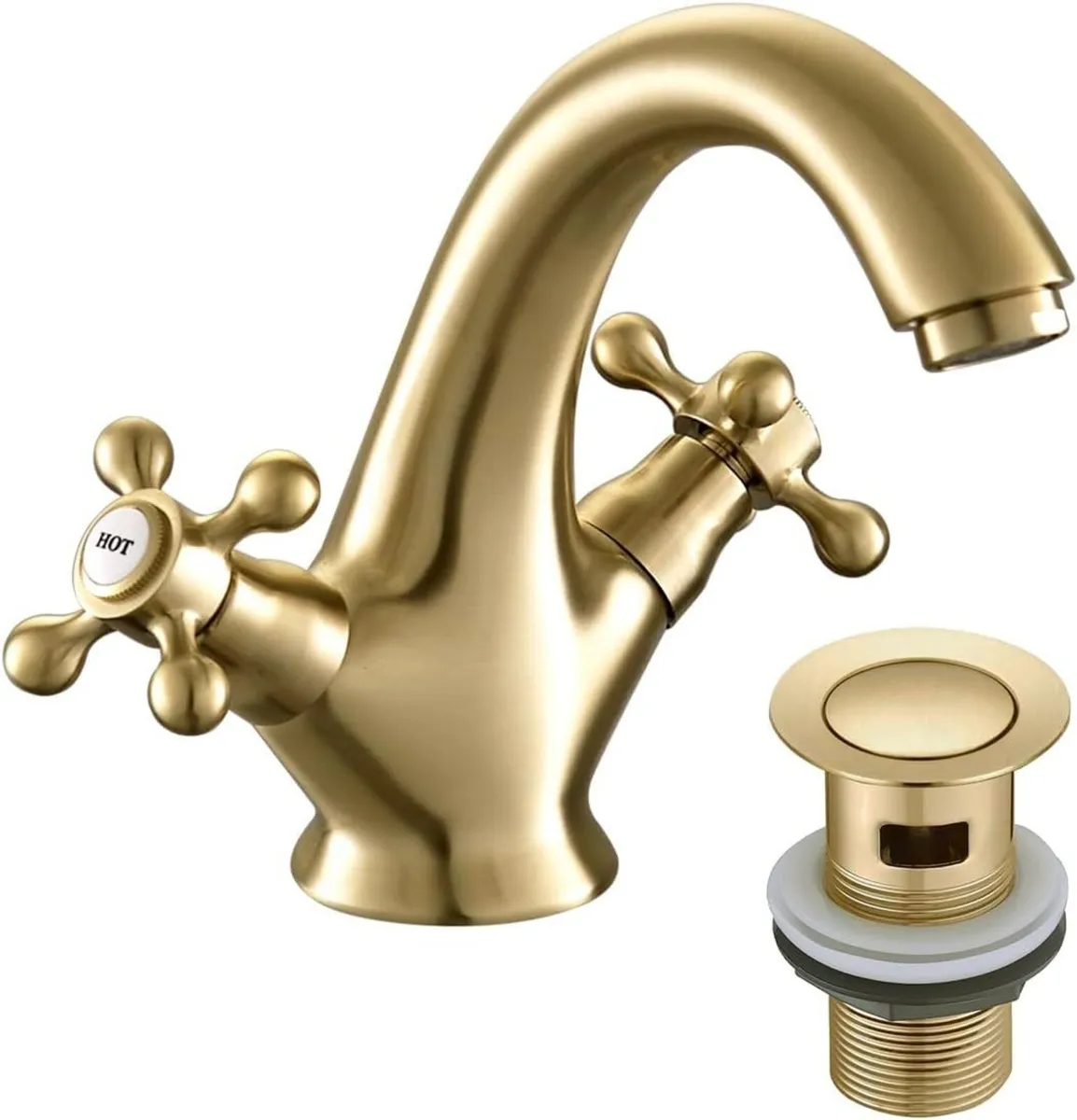 Victoria Golden Bathroom Sink Tap for Basin with - Image 1