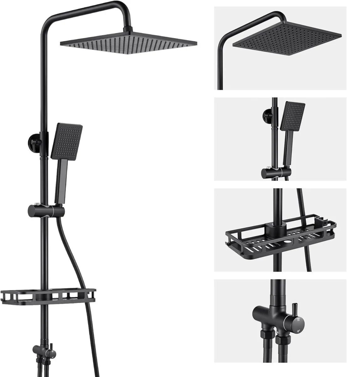 Adjustable Shower Riser Rail Kit with No Drill - Image 1