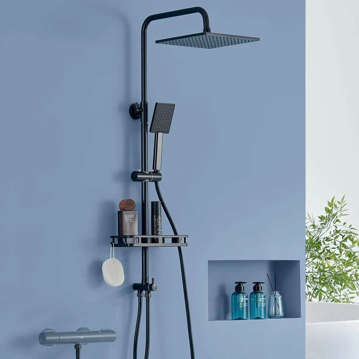 Adjustable Shower Riser Rail Kit with No Drill - Image 2