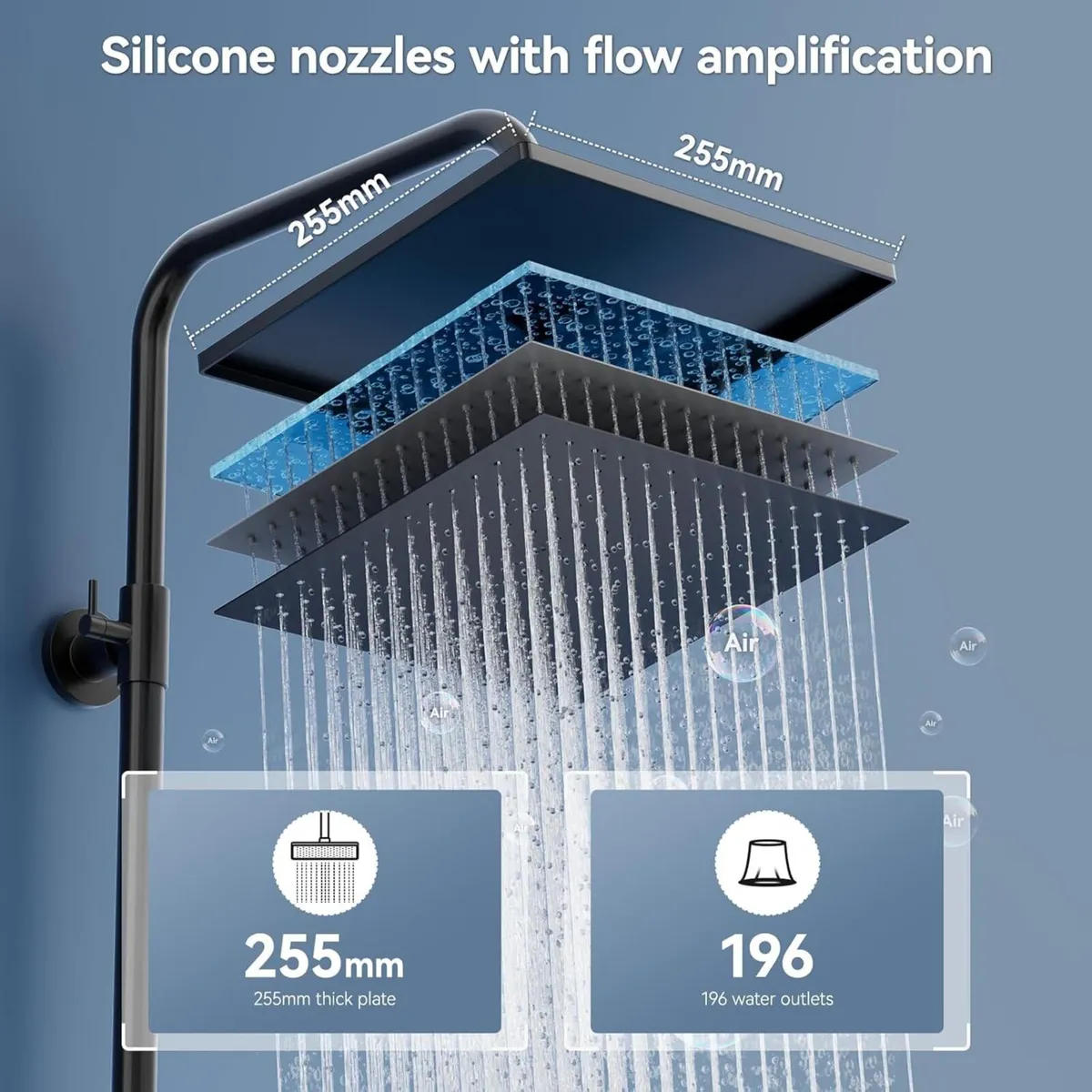 Adjustable Shower Riser Rail Kit with No Drill - Image 3