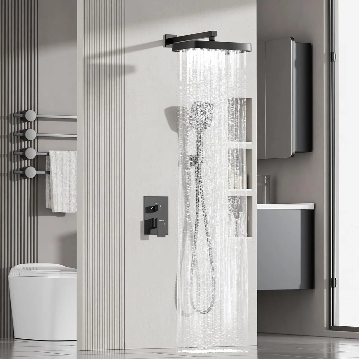 Rainfall Shower Set - 11 Large Waterfall Head - Image 2