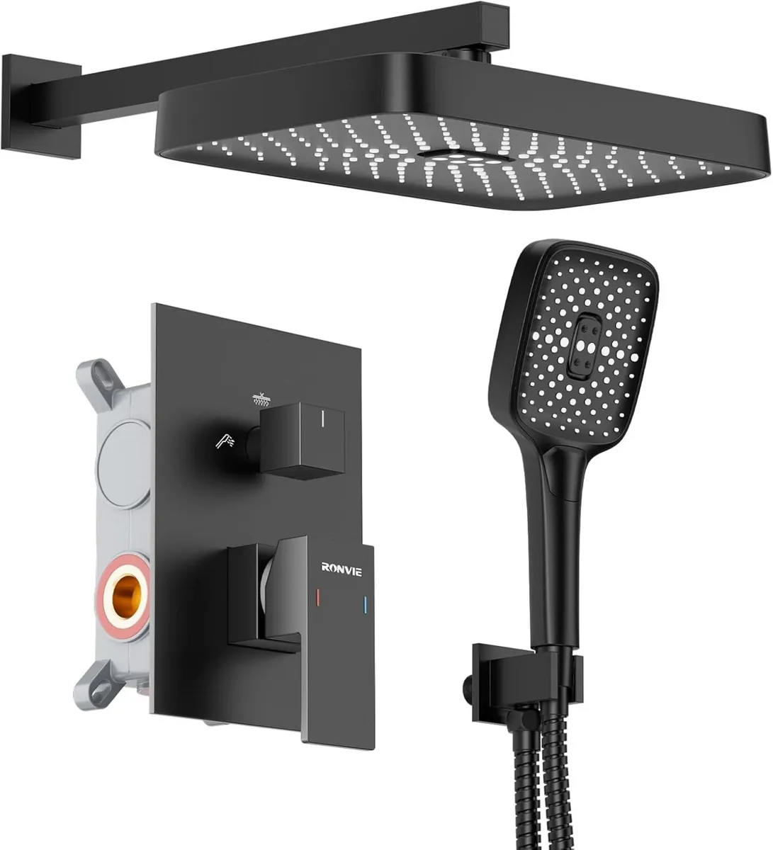 Rainfall Shower Set - 11 Large Waterfall Head - Image 1