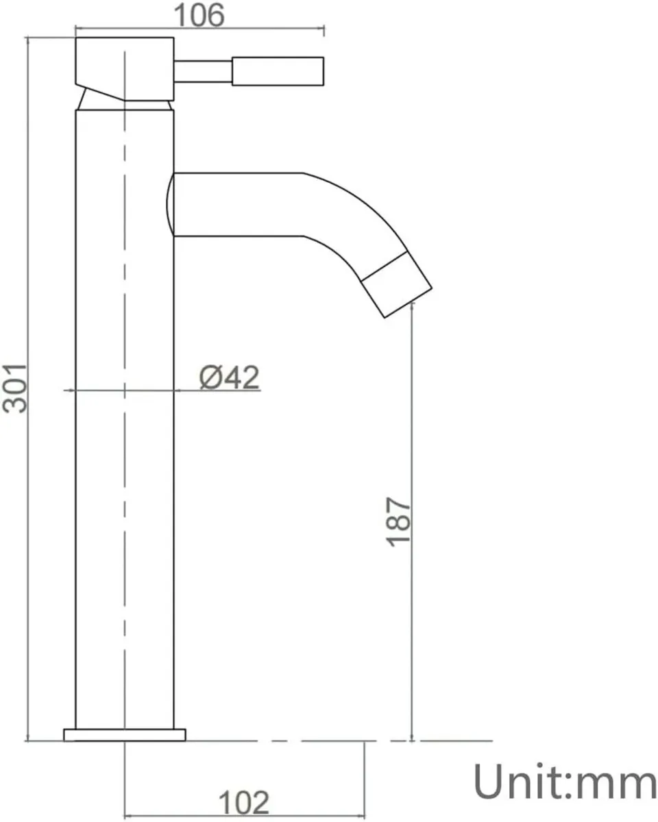Tall Basin Taps Gold Solid Brass High Rise - Image 3