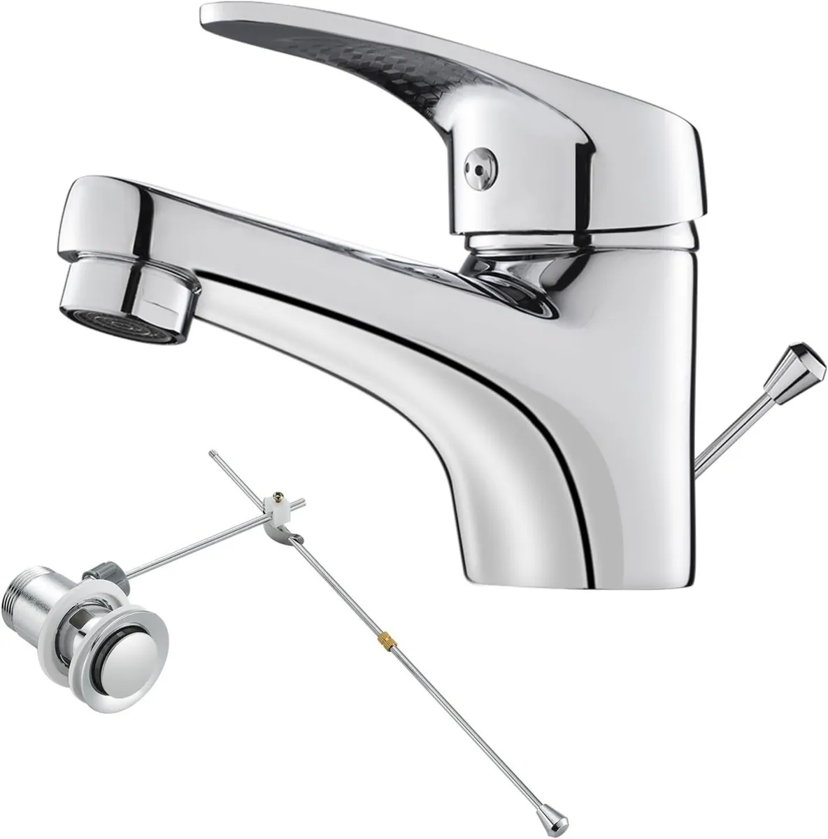 Basin Mixer Tap with Pop Up Waste Bathroom Sink - Image 1