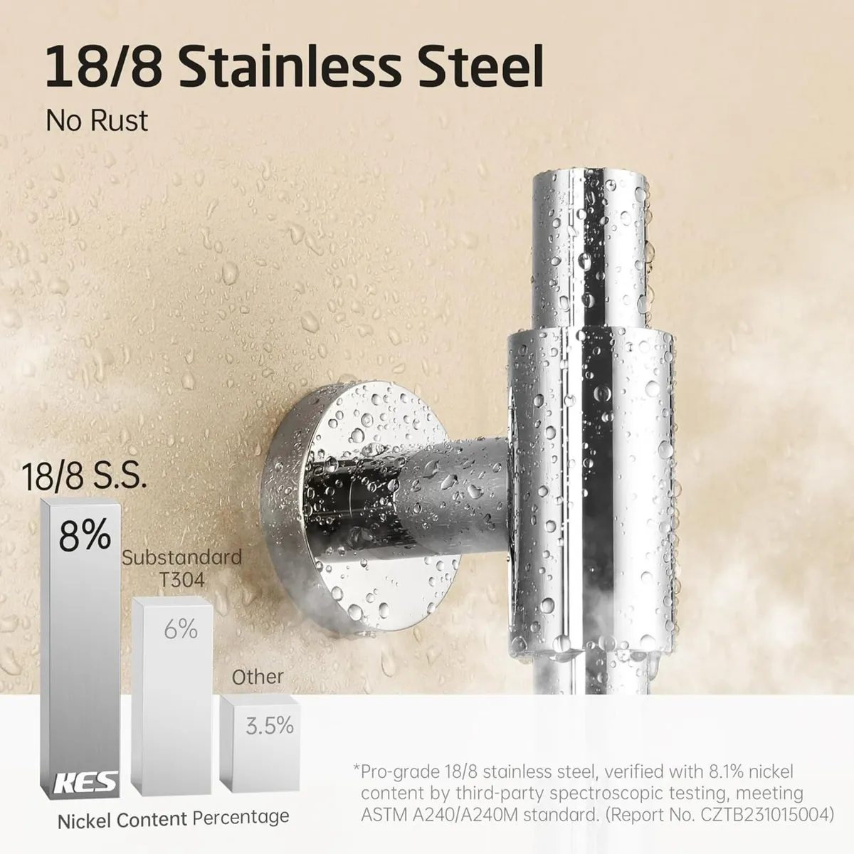 Shower Rail Set 78CM Riser Kit 5 Sprays High - Image 3