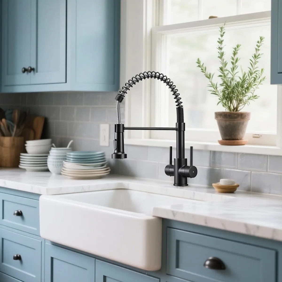 Kitchen Taps with Pull Out Spray Dual Lever - Image 2