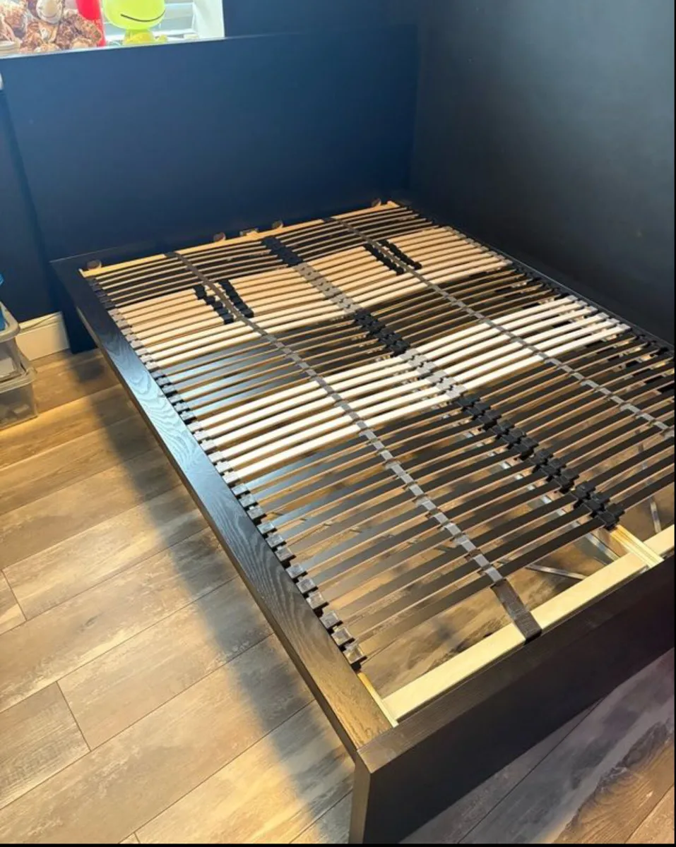 As New - Black Wooden 4Ft 6” Double Bed - Deliver - Image 1