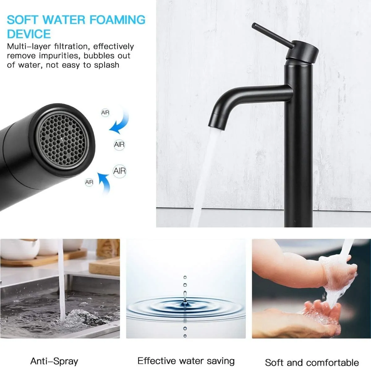 Mono Basin Mixer Tap Single Lever Tall Counter - Image 4