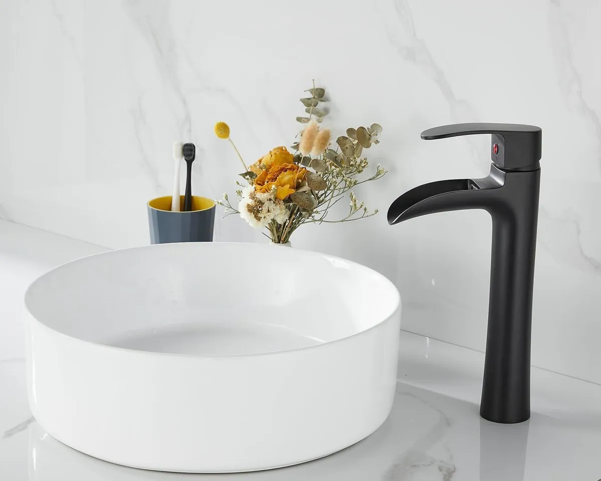 Waterfall Bathroom Basin Mixer Tap Tall Sink Taps - Image 4