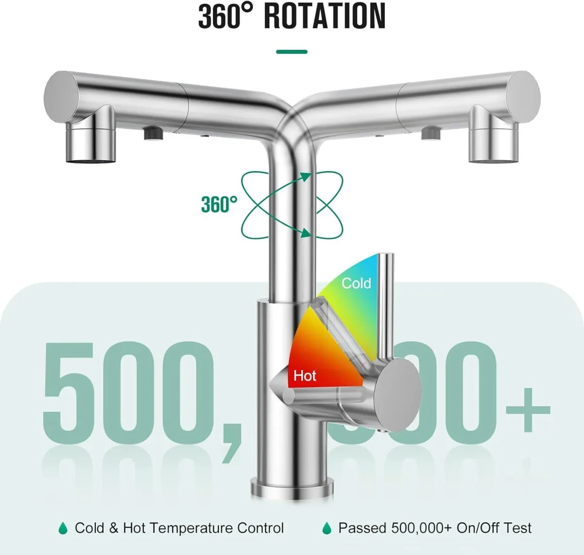 3 Function Sprayer Pull Out Mixer Tap - 360degrees - Image 4