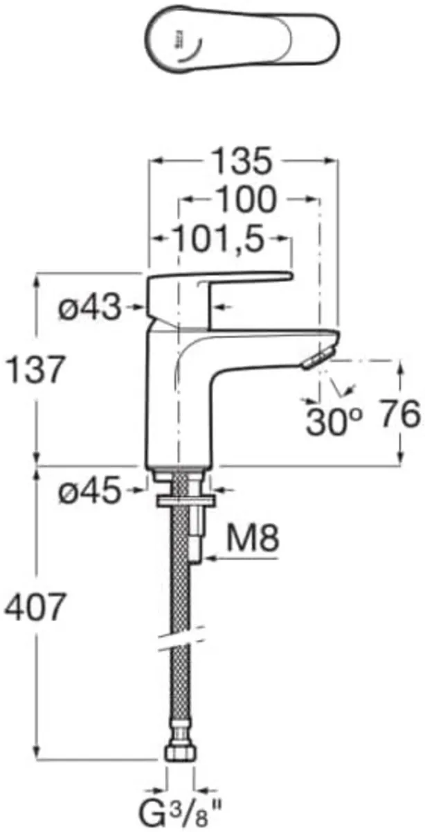 A5A324FC00 Victoria Plus Sink Mixer Smooth Body - Image 2