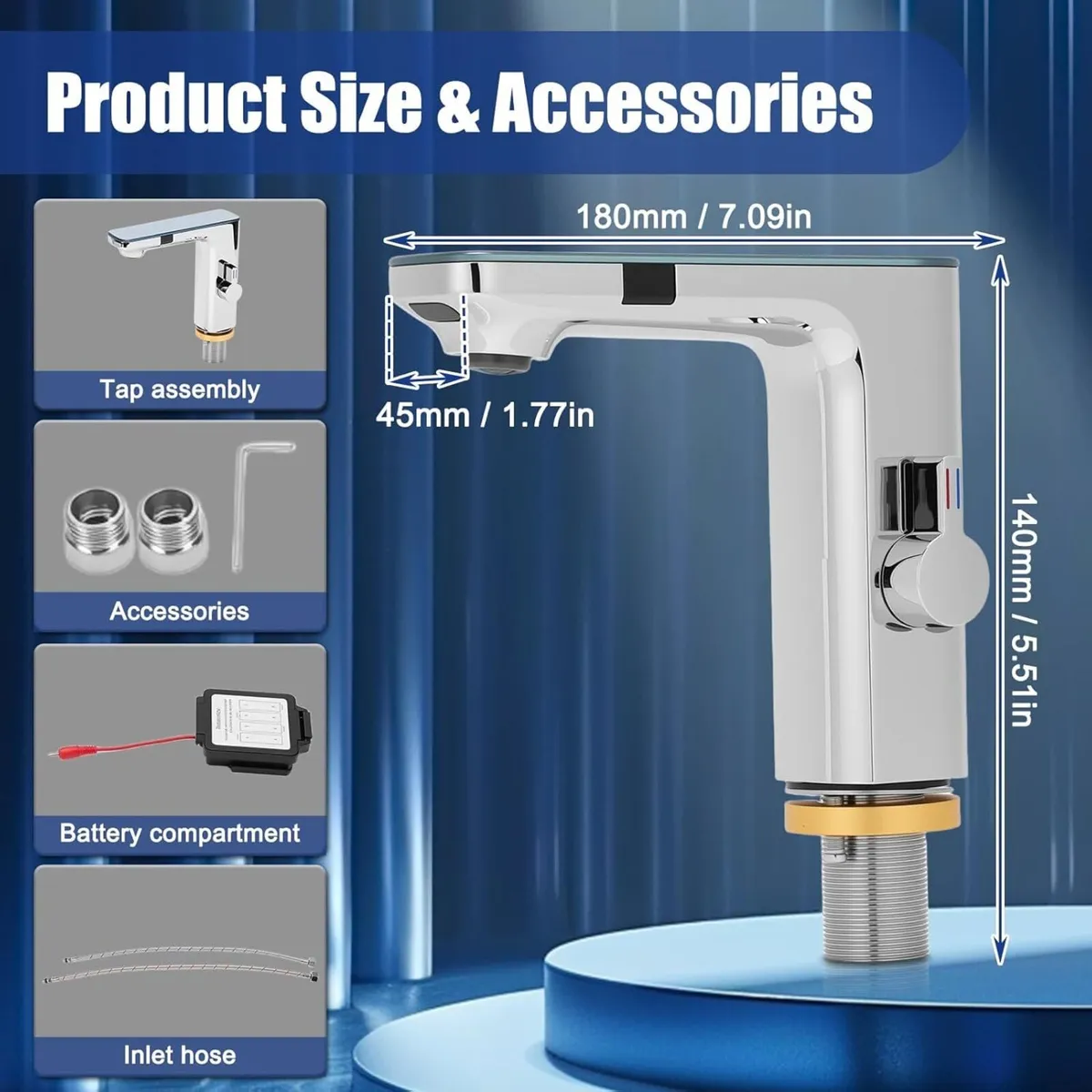 Touchless Bathroom Faucet LED Automatic Sensor - Image 2
