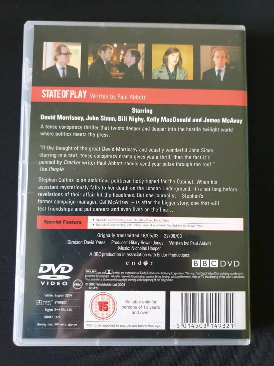 State of Play DVD 2003 David Morrissey John Simm - Image 2