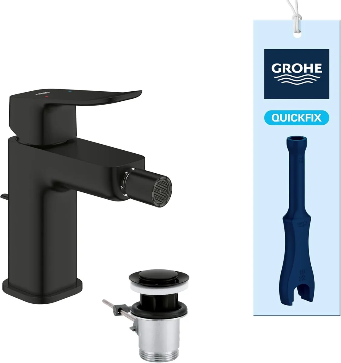 Dice Lever Bidet Mixer Tap with Pop-Up Waste Set - Image 1